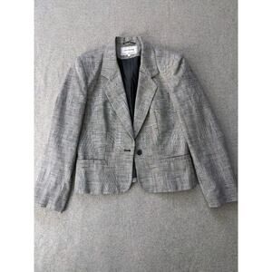Vintage David Benjamin Wool Silk Blazer Womens Sz 7 Plaid Double Breasted Office
